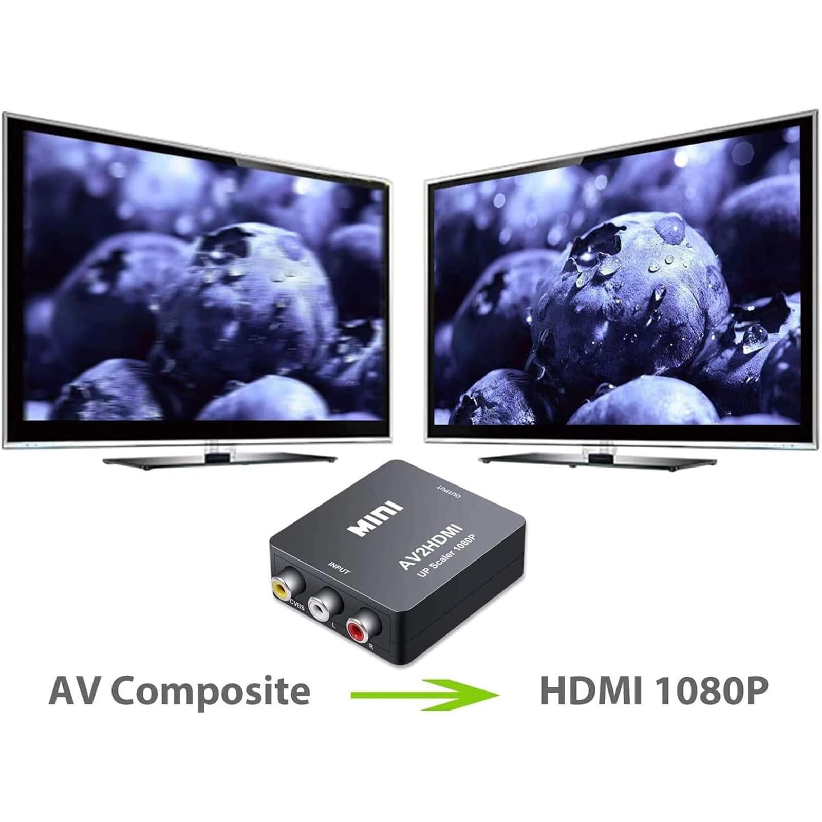 Adapter RCA na HDMI, konwerter AV na HDMI, konwertery do Xbox PS4 PS3 PS2 TV STB VHS kamera DVD
