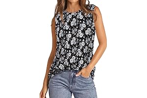 Women's Summer Sleeveless Floral Tunic Tops
