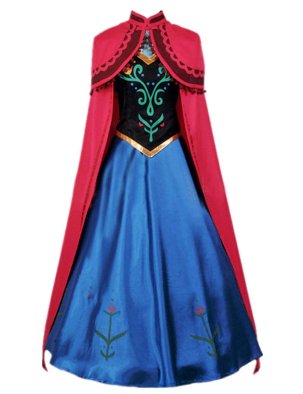 Ainiel Women Princess Role Play Outfits Halloween Costume - Blue - XXL