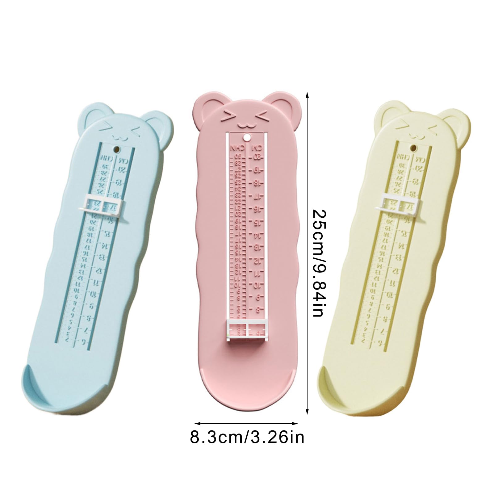 Jauge de Mesure des Pieds pour Bébé, Outil de Dimensionnement Précis avec Échelle Facile à Lire et Conception en PP Sécuritaire pour les Nourrissons