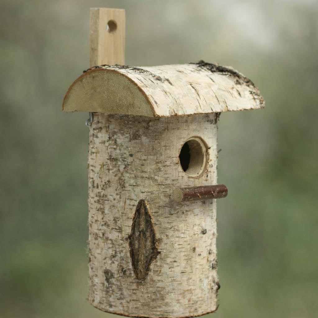 Nichoir pour oiseaux, grotte de nidification en bouleau (25 x 14 cm) 32 mm