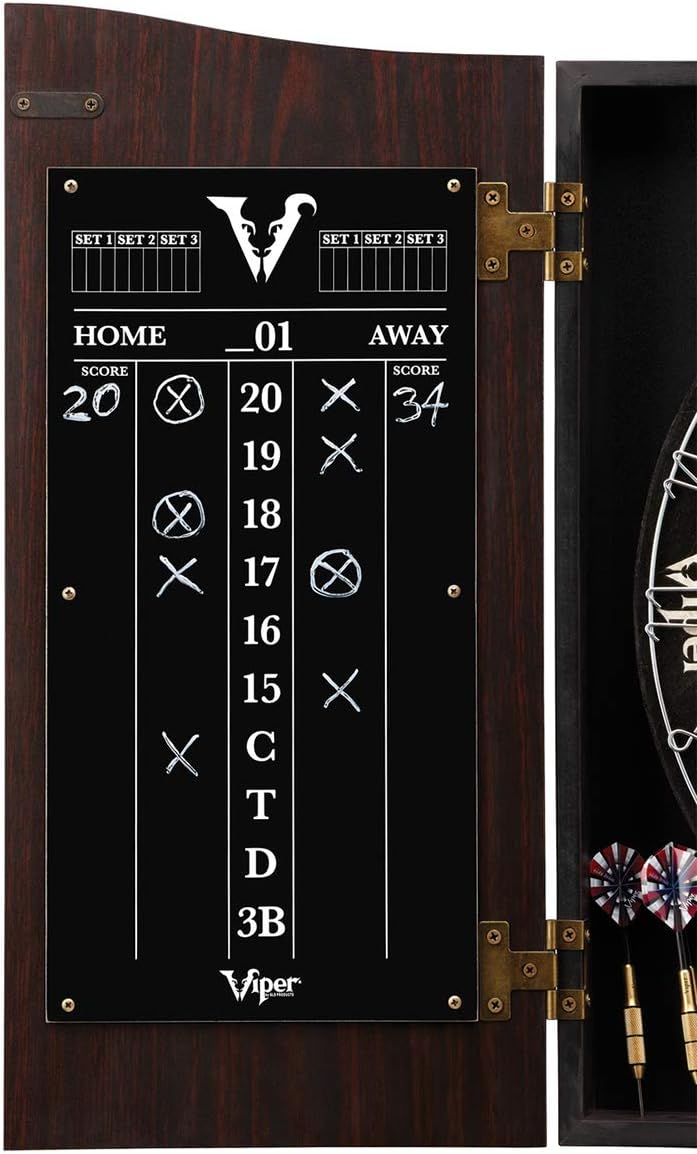 Viper Vault Dartboard Cabinet with Shot King Sisal Dartboard