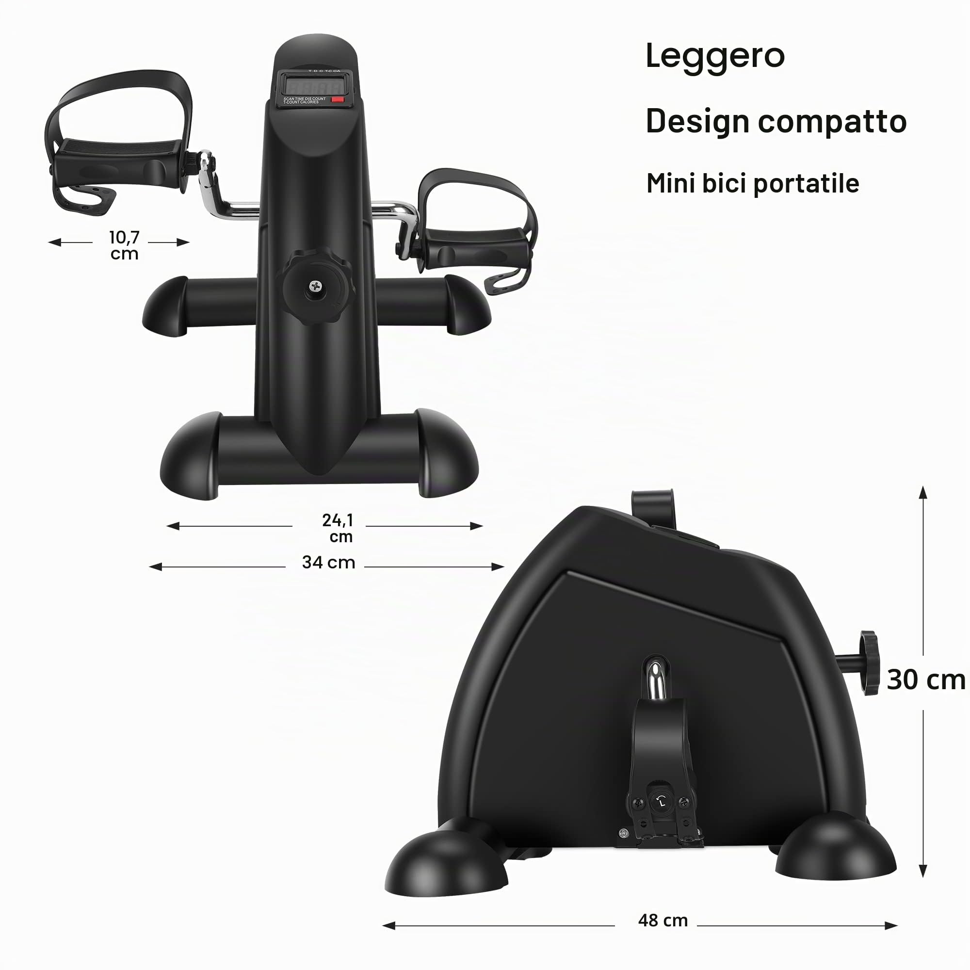 Mini cyclette a pedale per gambe e braccia, a bassa resistenza e bassa intensità, portatile