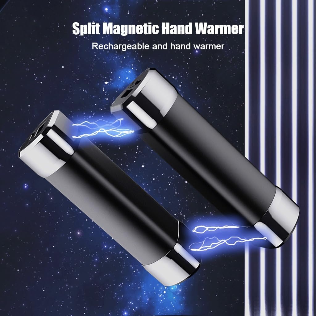 Riscaldatori di mano ricaricabili 2 Pack, 6 ore di calore duraturo, 3 livelli fino a 55℃ elettrico Pocket Hand Warmer, ideale per Golf Caccia Escursionismo (Color : Silver)