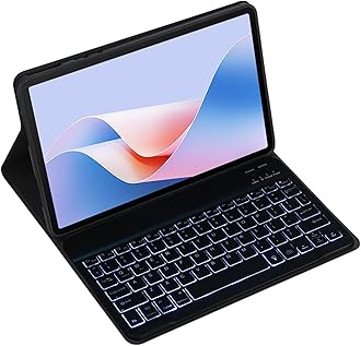Magnetic Detachable Wireless Keyboard & Mouse Combo with Leather Cover for Honor Pad MagicPad 2 12.3-inch Tablet – Full Wrapped Protection Keyboard Case (Black,Backlight)