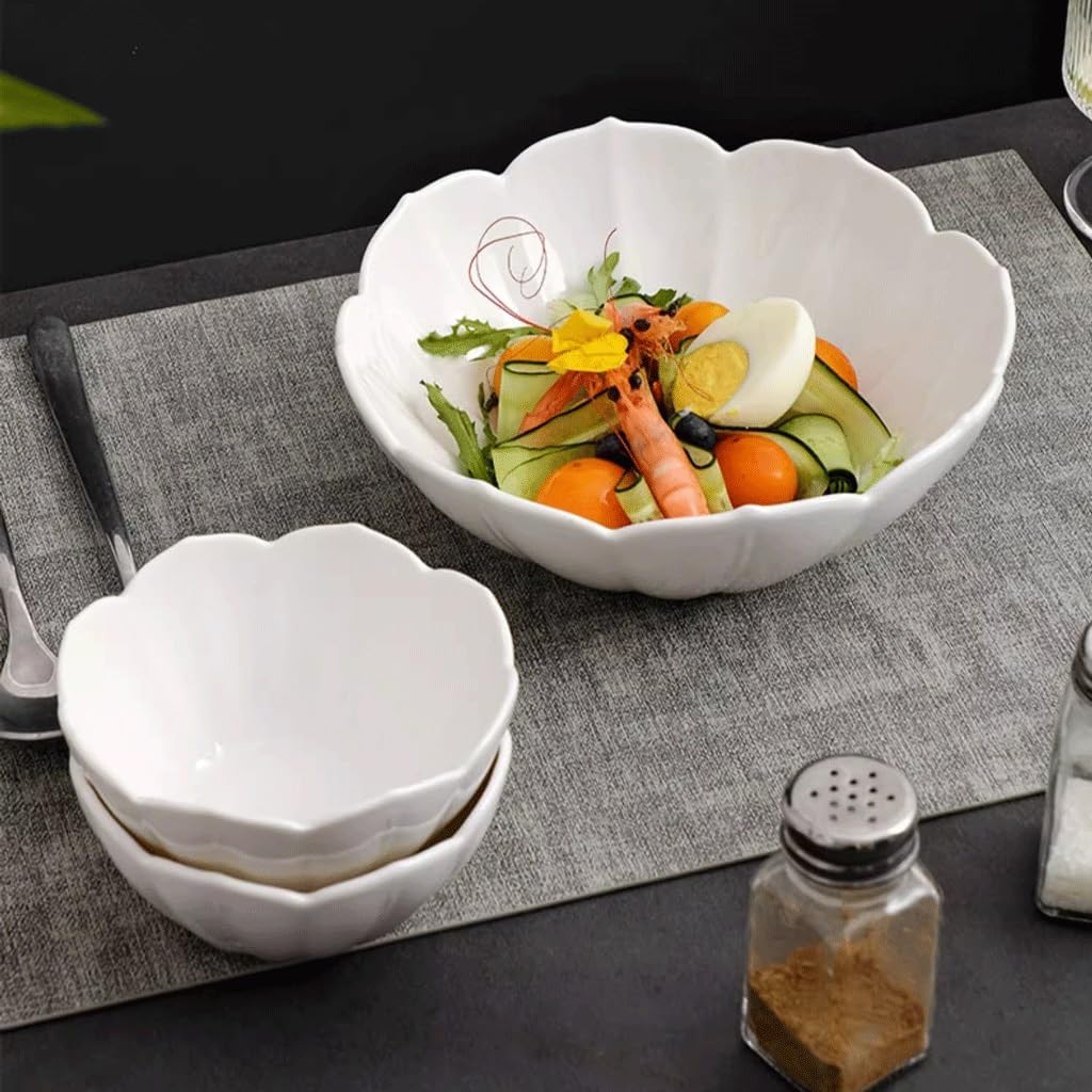 Tazones Para Sopa Tazón De Arroz De Cerámica For El Hogar, Tazón De Sopa, Tazón De Fideos, Ensaladera, Color Blanco Puro Bajo Vidriado Tazón De Cerámica