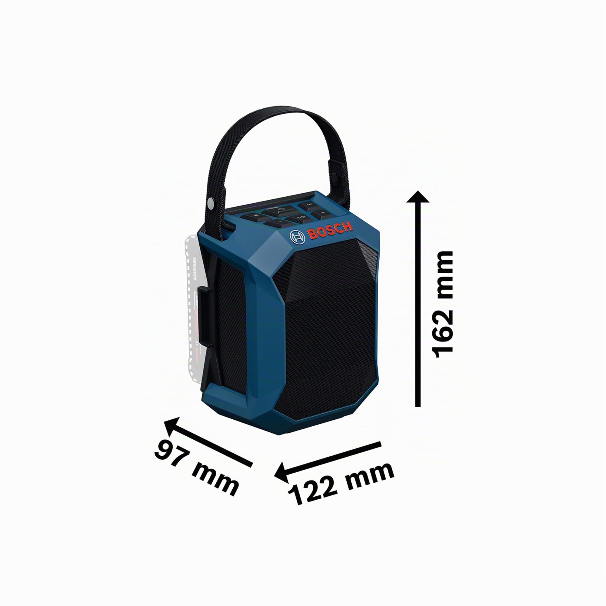 Bosch Professional 18V System Altoparlante Bluetooth a batteria GPB 18V-1 C (incl. coperchio batteria)
