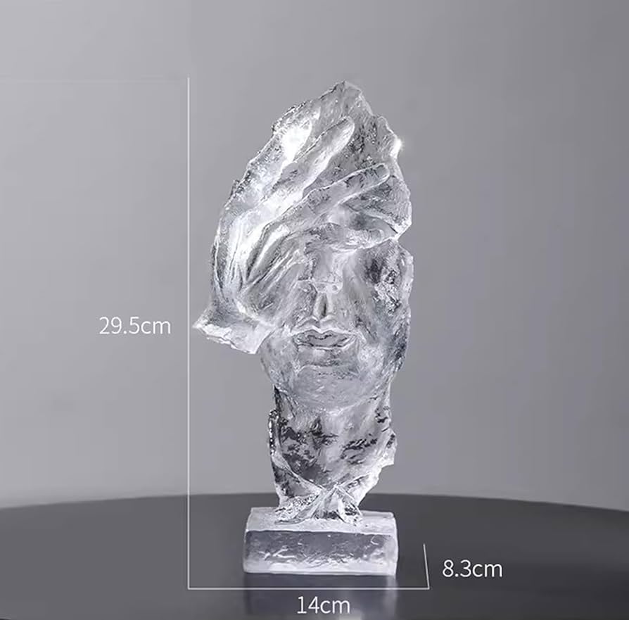 Amazon.co.jp: 模造クリスタル彫刻顔像、樹脂工芸品透明抽象