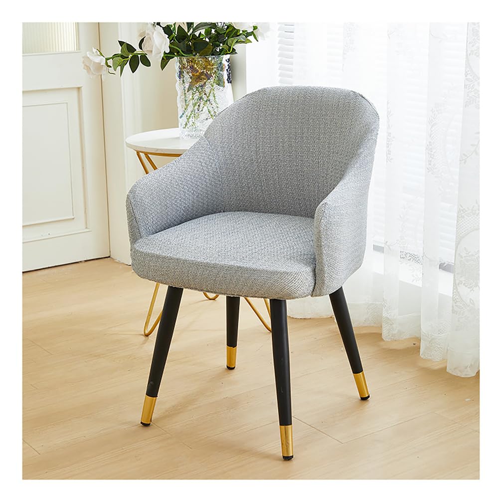 Modernas Funda para Silla de Comedor Elástica con Reposabrazos 6/4/2PCS, Escandinavo Fundas para Sillas de Oficina Ajustables con Respaldo Curvo, Giratoria Cubierta Sillas Comedor,F,6PCS