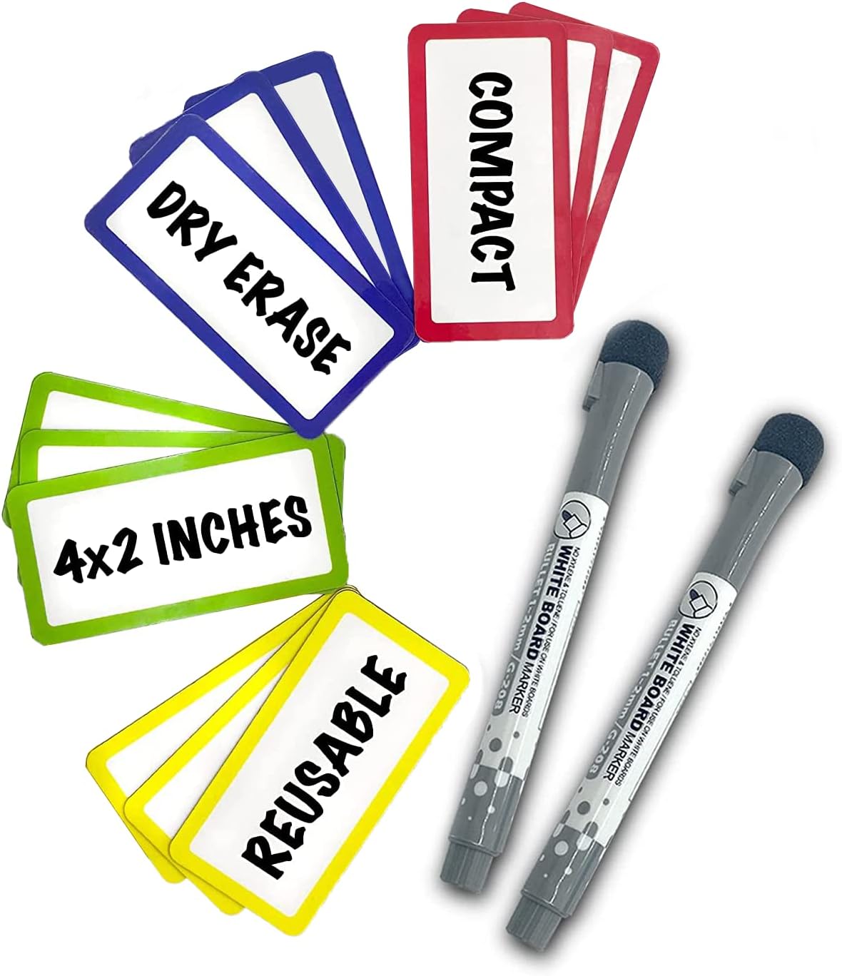 12 PC Dry Erase Label Set with 2 Pens