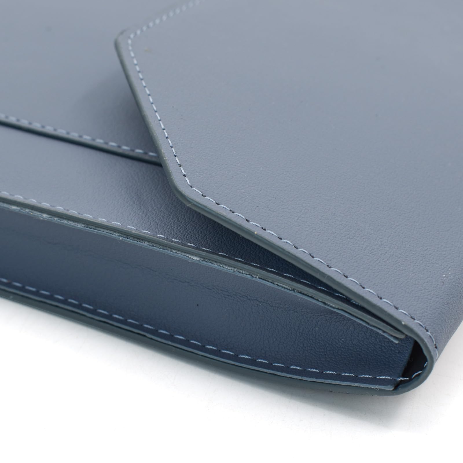 VANRA Cartella portadocumenti espandibile in pelle PU, con tasca con bottone a pressione, tasca con cerniera, per fogli formato A4 (blu scuro)