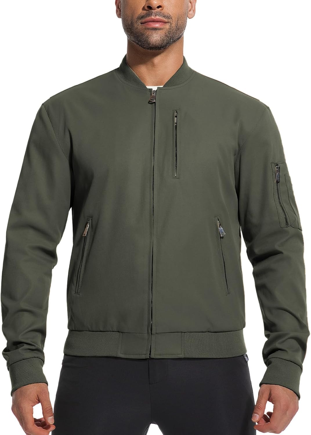 PUREPEAR Men's Bomber Jackets Windbreaker Lightweight Zip Up Fall Coats Spring Golf Work Jacket