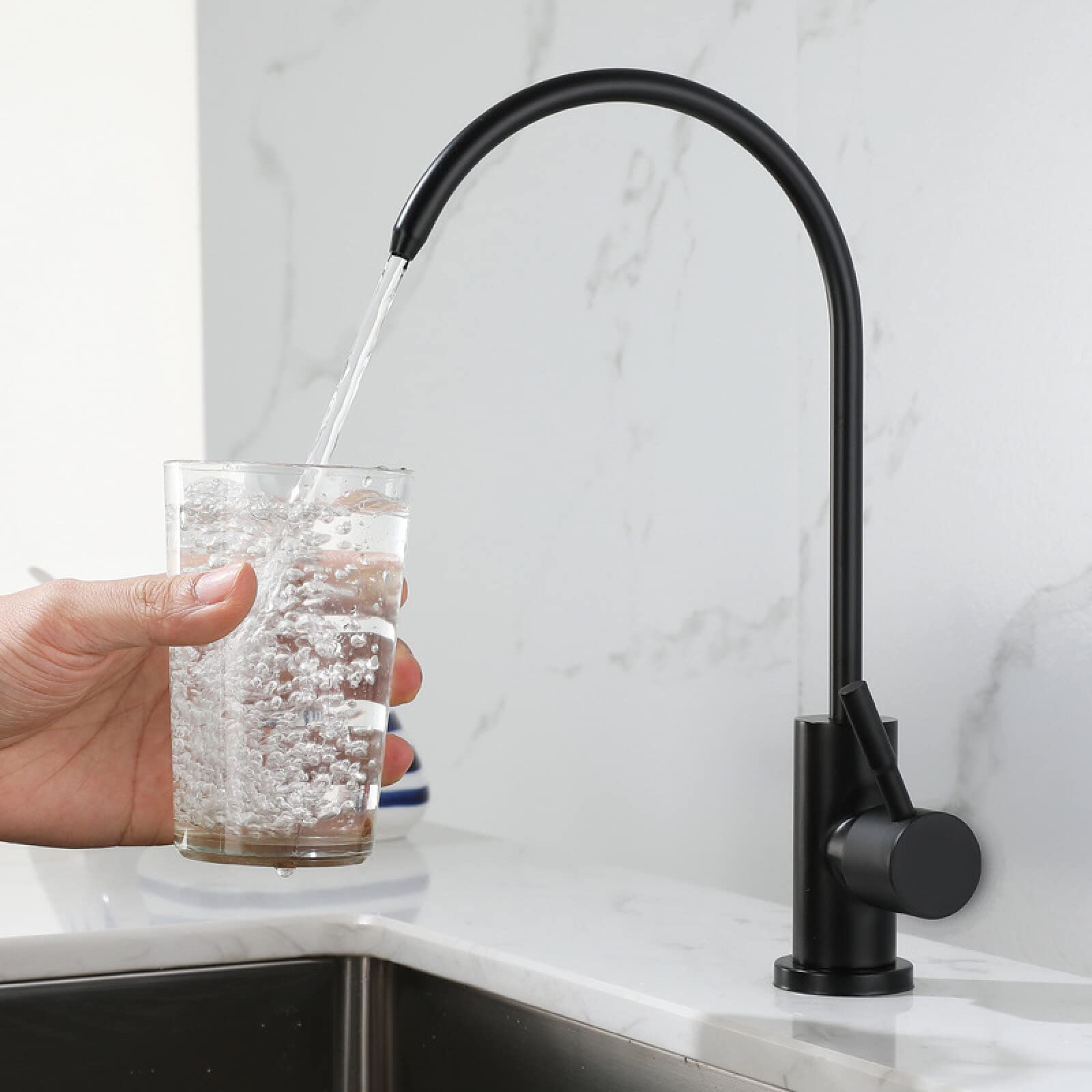 Grifo de filtro de agua para fregadero de cocina, grifo de agua potable con filtro integrado para agua limpia y saludable