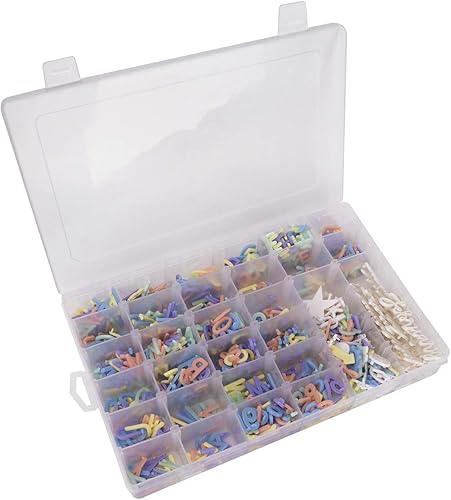 Solo letras de tablero de cartas, 850 caracteres precortados con bandeja de clasificación, letras de tablero de fieltro (34 pulgadas multicolor)