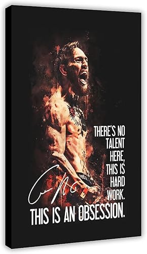 Póster de lucha firmado de CM con cita Canavs para habitación de niños, estilo marco, 12 x 18 pulgadas (11.8 x 17.7 in)