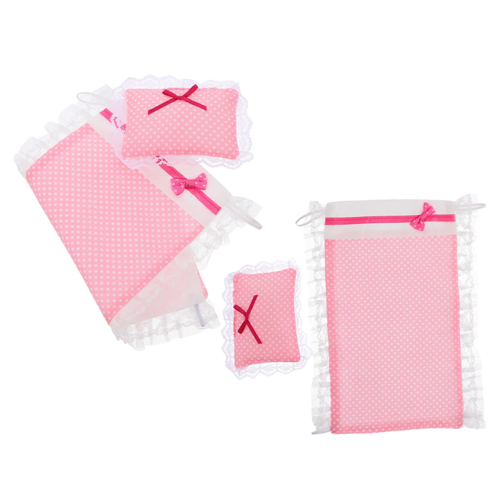 TOYANDONA 2sets Miniature Dollhouse Bedding Set Doll Crib Bedding Pillow Blanket for Dollhouse Furniture Set for Playtime