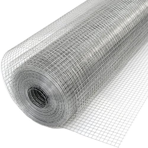 Mesh for Fences and Barriers Chicken Wire Chainlink Fence for plants and animals Ideal for gardens aviaries henhouses coops hutches etc Net Roll 20 m Height 100 cm Mesh 12x12mm zinc-plated