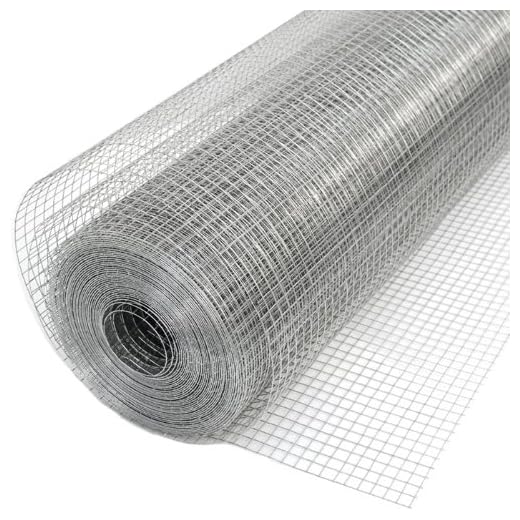 Grillage pour plantes et animaux Grillages pour enceintes et clôtures Idéal pour le jardin volières poulaillers clapiers etc Longueur de rouleau: 25 m Hauteur 100 cm Mailles 19x19mm Zingué
