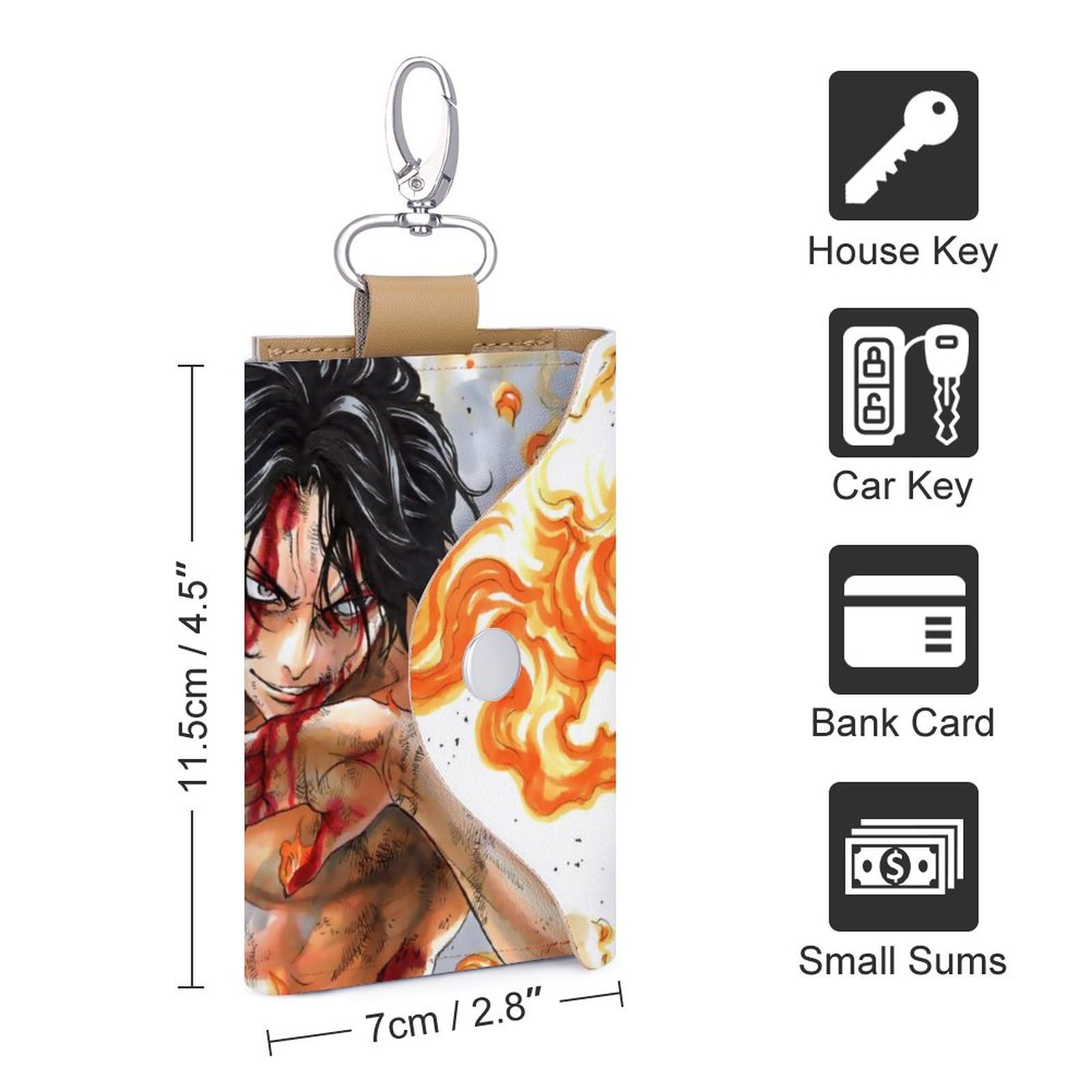 Amazon.co.jp: キーケース ワンピース エース 火拳 ONE PIECE Key Case