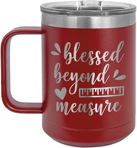 ONLYGIFTS.COM - Taza de café con tapa deslizante (13.0 fl oz), diseño de Beyond Measure B, color granate