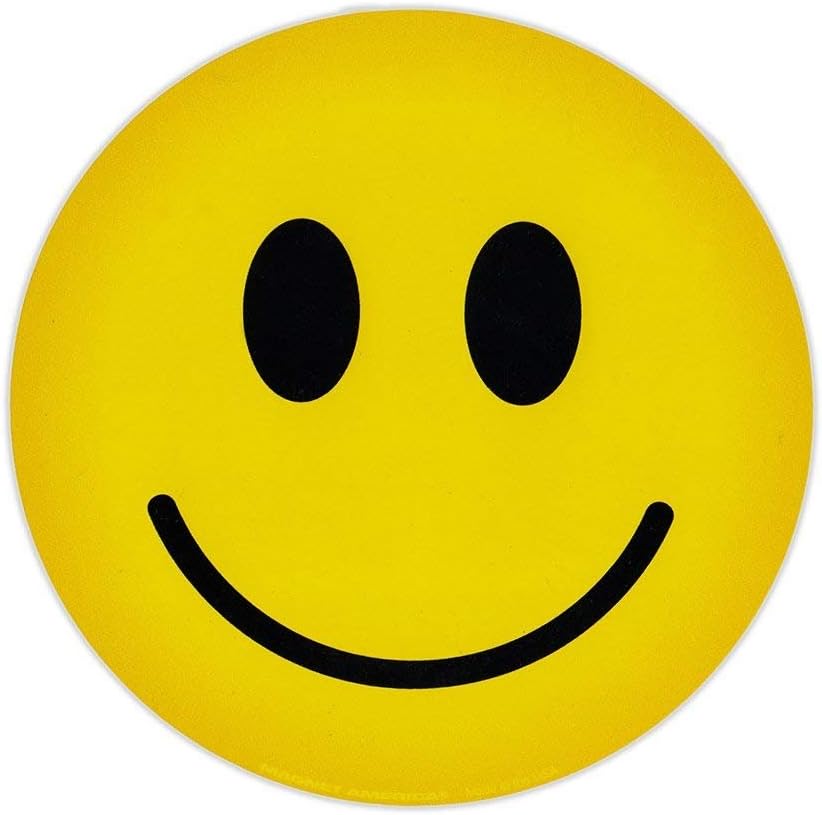 Bumper Sticker - Happy Face (Smiley Face) - Round Sticker - 4.75" Round