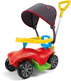 Carrinho Infantil de Passeio Com Empurrador e Capota, Policar Soft Vermelho, Poliplac