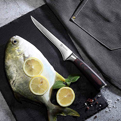 Paudin Boning Knife Super Sharp Fillet Knife 6 Inch German High Carbon Stainless Steel Flexible Kitchen Knife For Meat Fish Poultry Chicken With Ergonomic Handle #TOP3