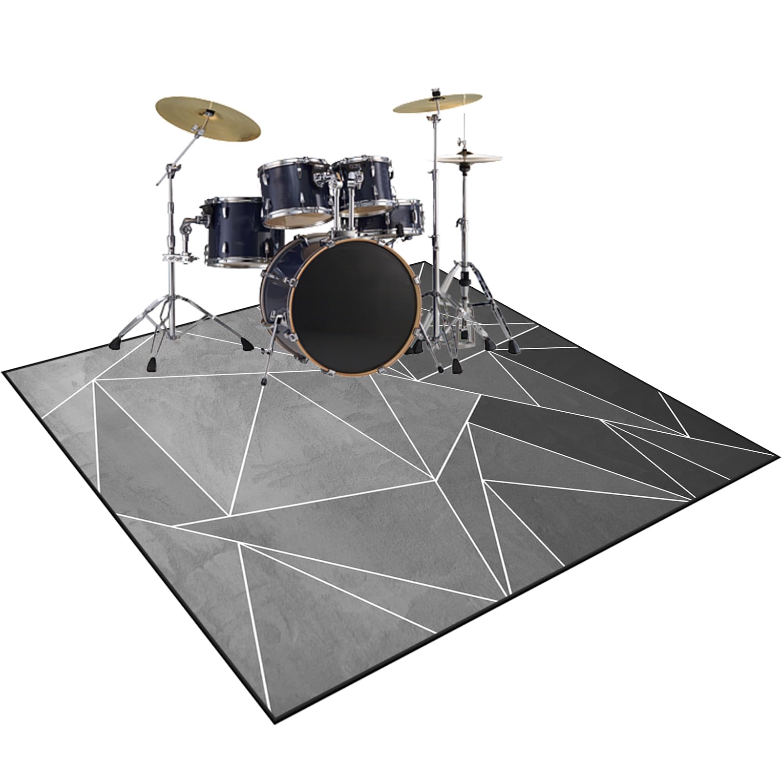 Tapis pour Batterie Acoustique Moquette Antidérapante Tapis Batterie Insonorisé Tapis de Tambour Grosse Caisse Claire Batterie électronique Kits Instruments de Musique 160 x 120 cm