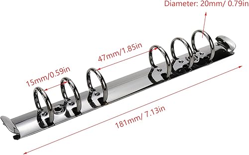 Miniatura 2 de Pastlla 4 anillos de metal para libros carpetas de hojas sueltas A6 para cuadernos kit de reemplazo de mecanismo de cuaderno para álbum de fotos