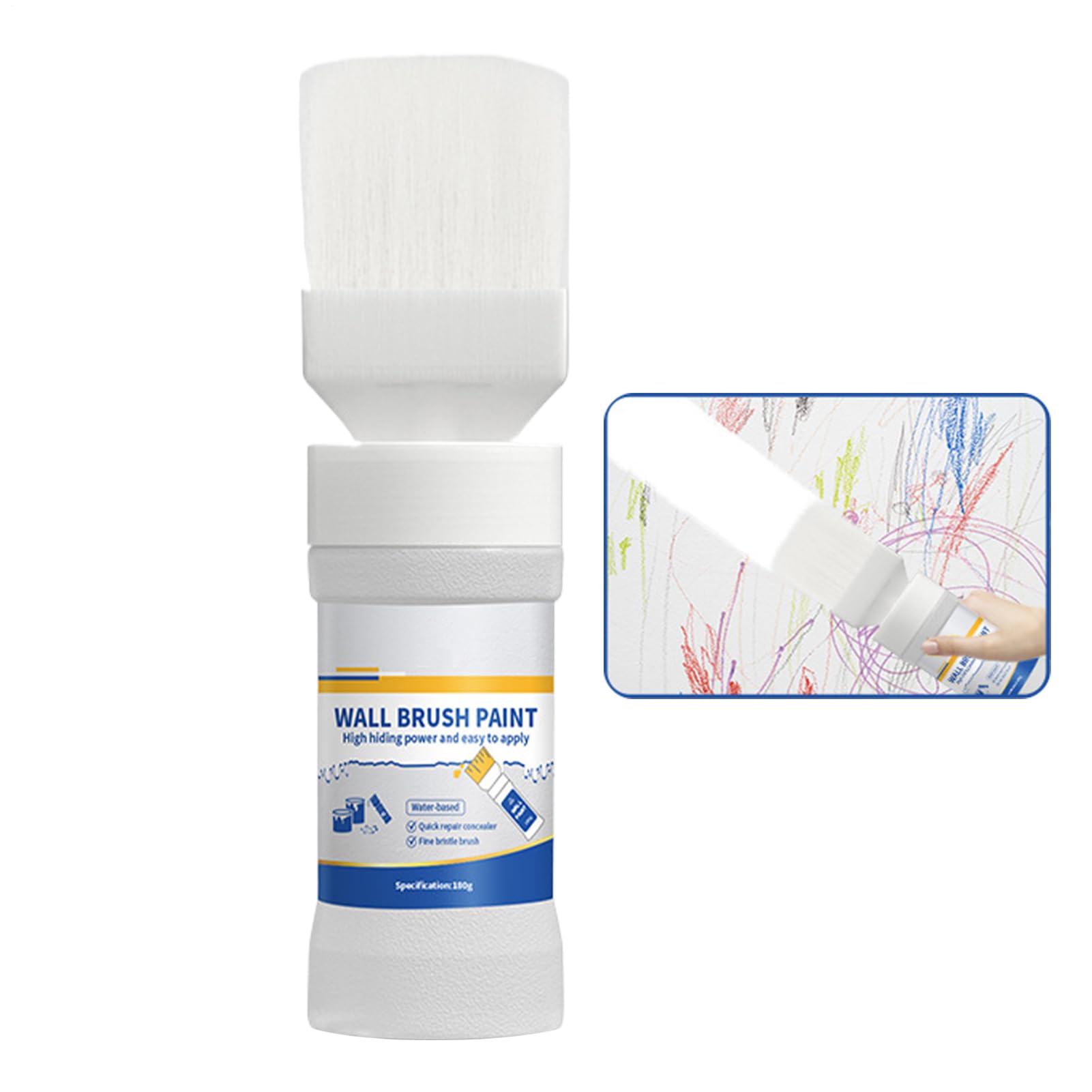 Safe Wall Paint - Wall Repair Paste Practical, Design with Easy Application for Home Maintenance Painting Kit for White Ceiling Touchup Paint with Brush to Remove Stains Scratches Marks Walls