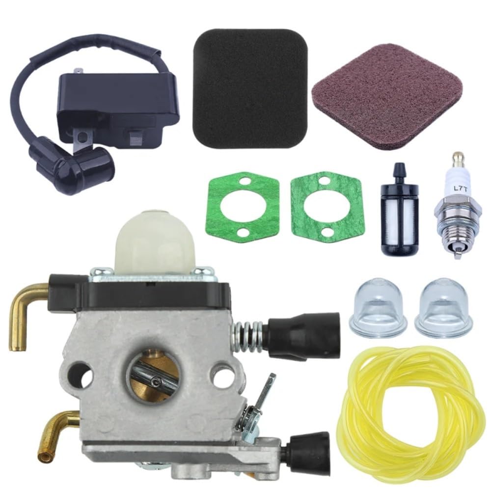Kit de Bobina de Encendido de carburador Compatible con FS75 FS80 FS80R FS85R FS85T FS85RX, línea de Filtro de Combustible Recortadora 4140-120-0619 4137-120-0606