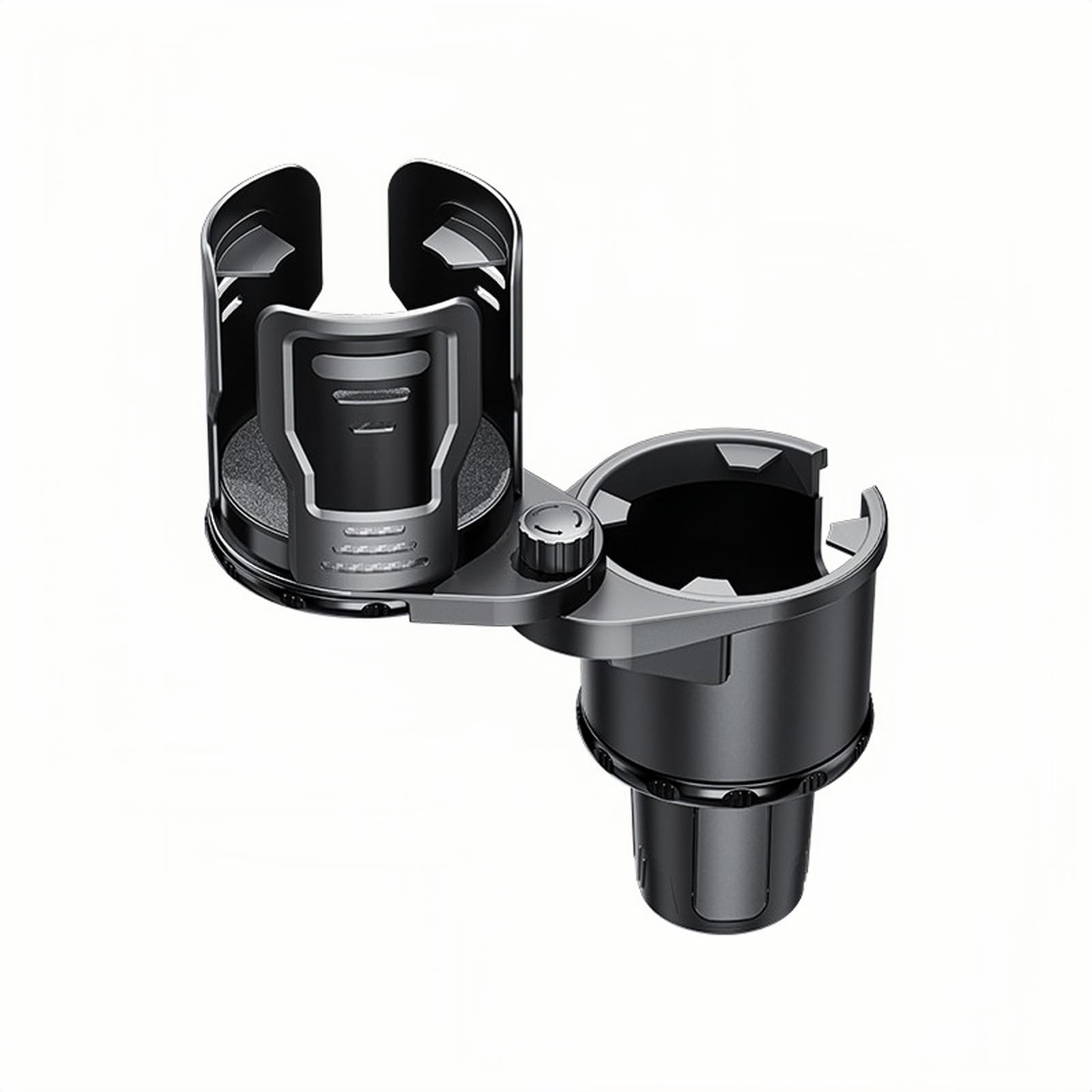 car cup holder expander, black 2-in-1 car cup holder expander, 360° rotating cup holder, base size adjustable car cup holder, suitable for large water cups and various beverage cups on the car.