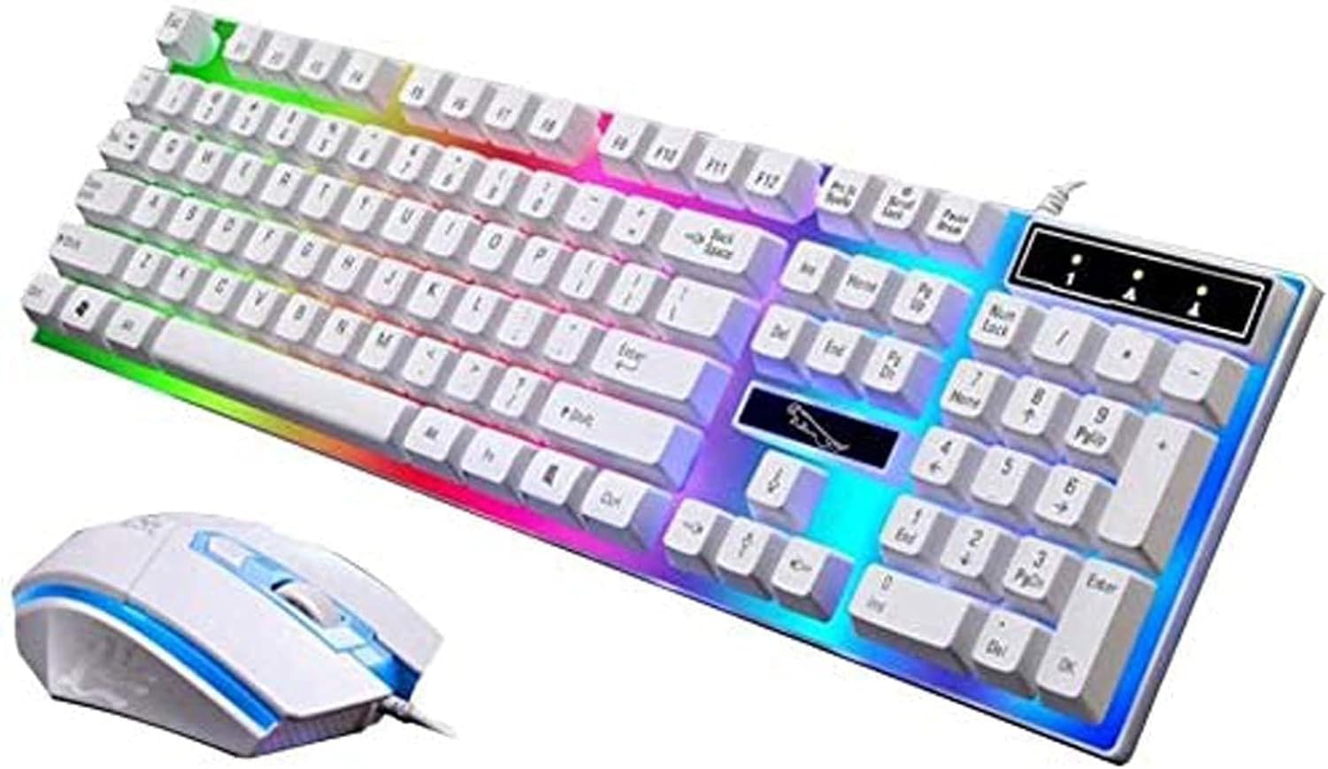 AIEIJJH Wired Gaming Keyboard and Mouse Combo Set with LED Backlit, Ergonomic USB Mechanical Design for PC Gamers