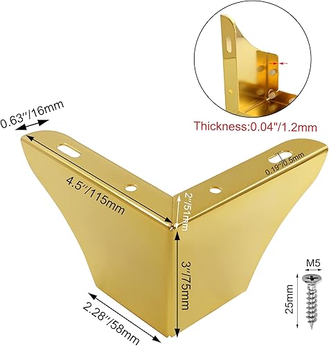 Miniatura 2 de Cionyce Paquete de 4 patas de muebles de 3 pulgadas de altura, patas de muebles de diseño minimalista, patas de sofá de metal de repuesto para sofá,