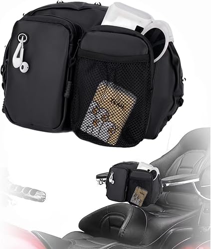 Bolsa universal para respaldo de motocicleta, kit organizador para el respaldo del conductor, bolsas de barra Sissy, bolsillo para asiento trasero