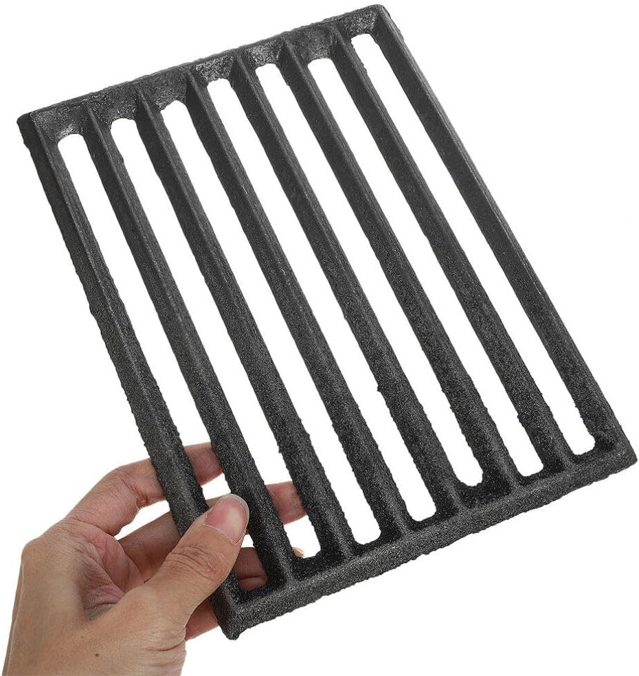 VANZACK Fireplace Grate for Outdoor Barbecue Heavy Duty Iron Firewood Grate Rectangular Design for Grilling Meat Vegetables