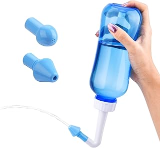 Neti Pot Sinus Rinse Bottle - 500ml 17oz Nasal Wash Bottle Nose Allergy Cleaner Pressure Nasal Irrigation System for Adult & Kid Nasal Care BPA Free