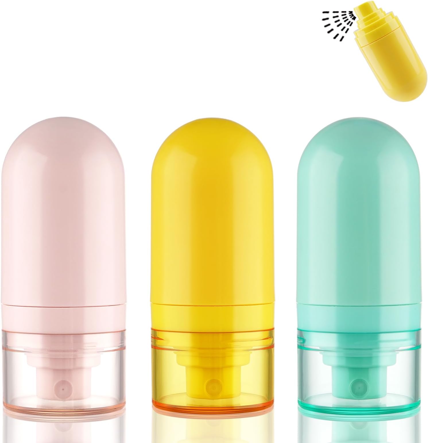 Cosywell Mini Fine Mist Spray Bottles TSA Approved 1oz/30ml 3 Pack Airless Spray Bottle Leak Proof Travel Spray Bottle Plastic Refillable Containers for Perfumes Skincare Water Cosmetics (3color)