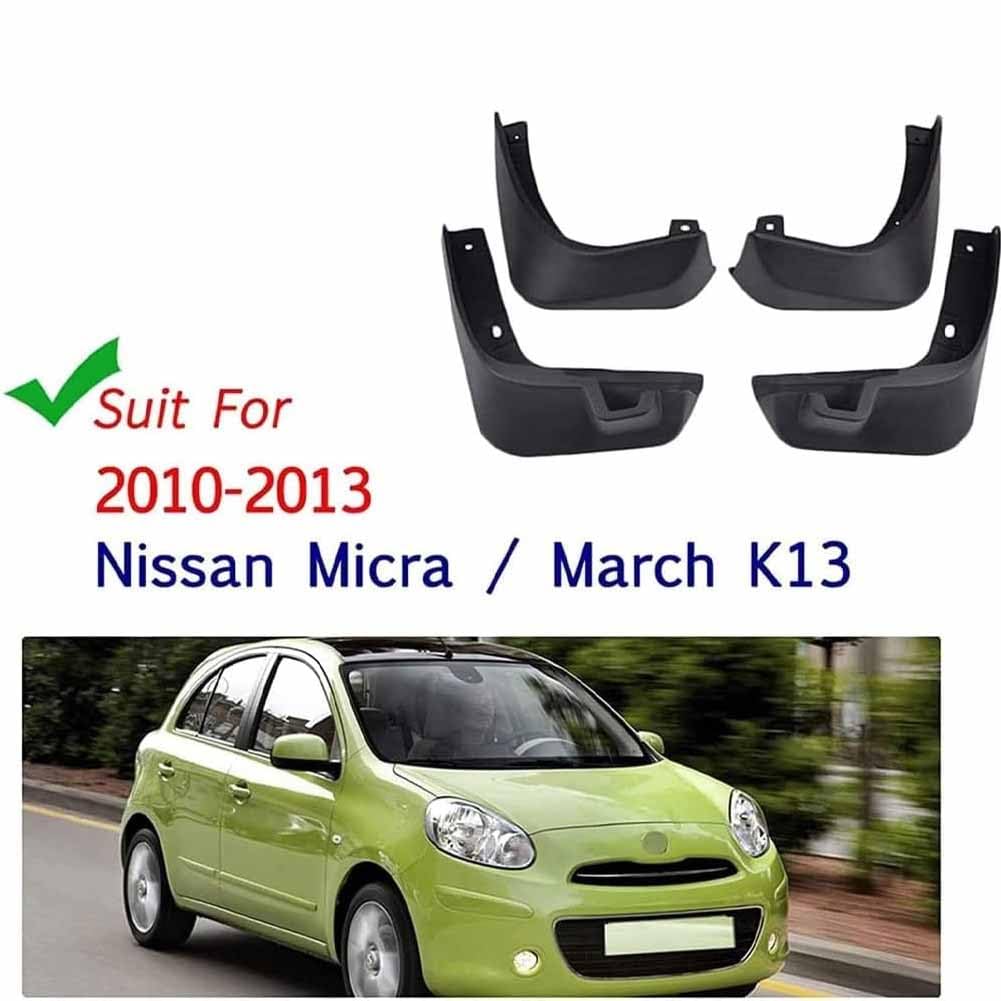 Car Mud Flaps For Nissan Micra March K13 2010-2013 - Front & Rear Splash Guards Set Of 4 With Installation Tools