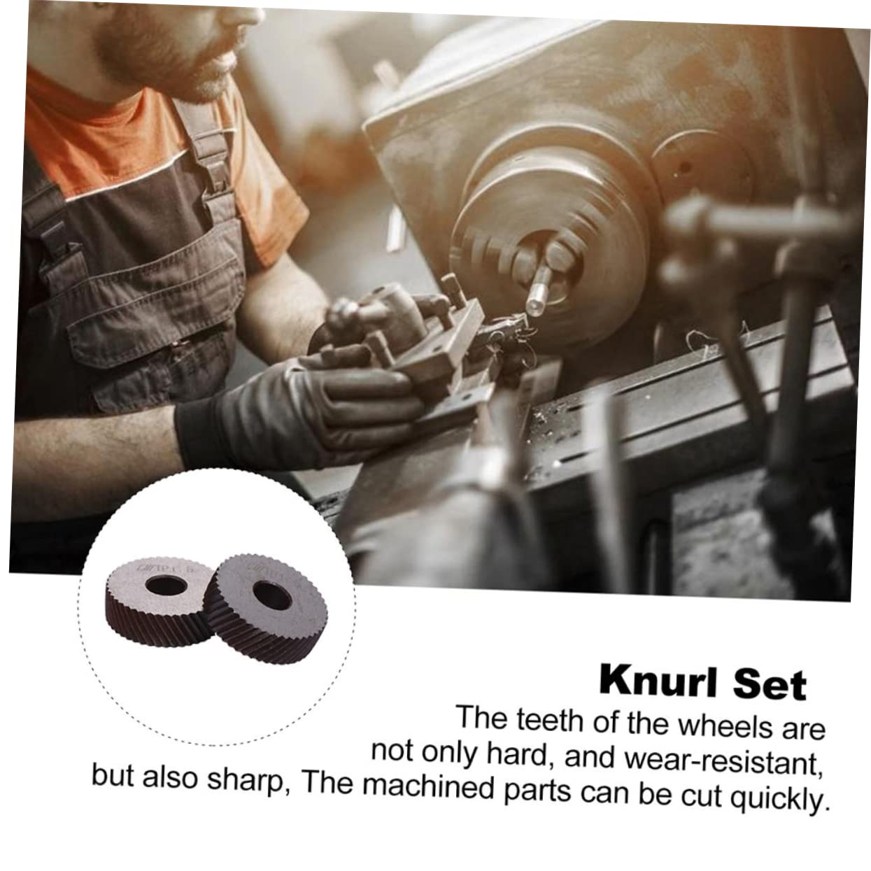 ARTIBETTER 2sets Replacement Knurling Tool Wheel Linear Tool Wheel for Machine Knurling 2pcs*2