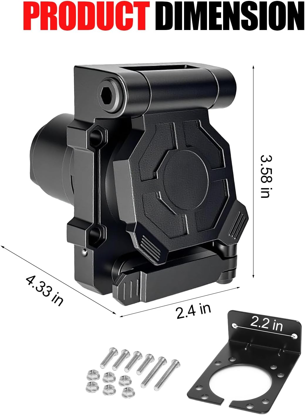 7-Blade and 4-Flat Trailer Wiring Kit (7 & 4 Pin Connector), Multi-Tow Link with Mounting Bracket & 7-Way Plug, OEM Fit for Maximum Weatherproofing, for Trucks, RVs, Utility Trailers