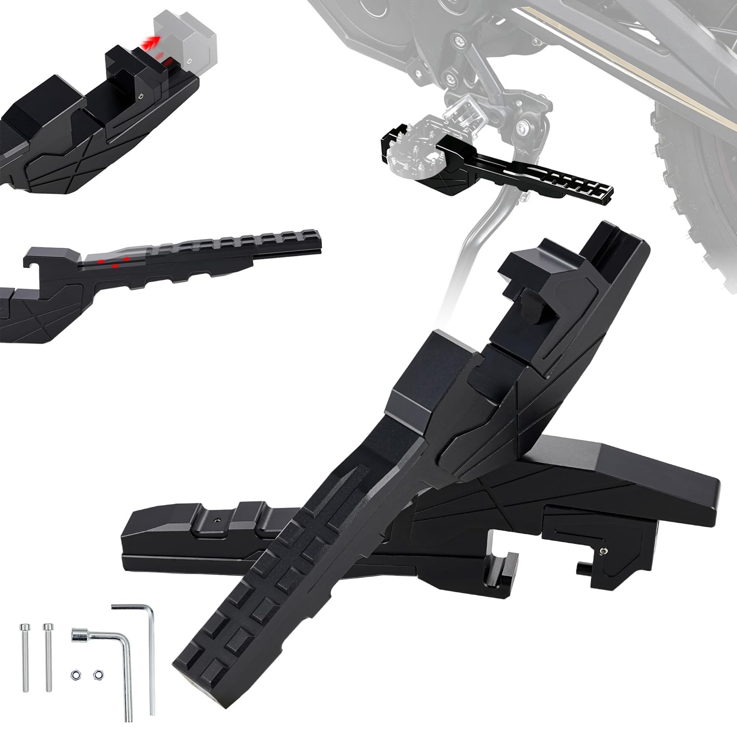 Estriberas de moto CNC aluminio universal ajustable para Beta RR EXC Negro