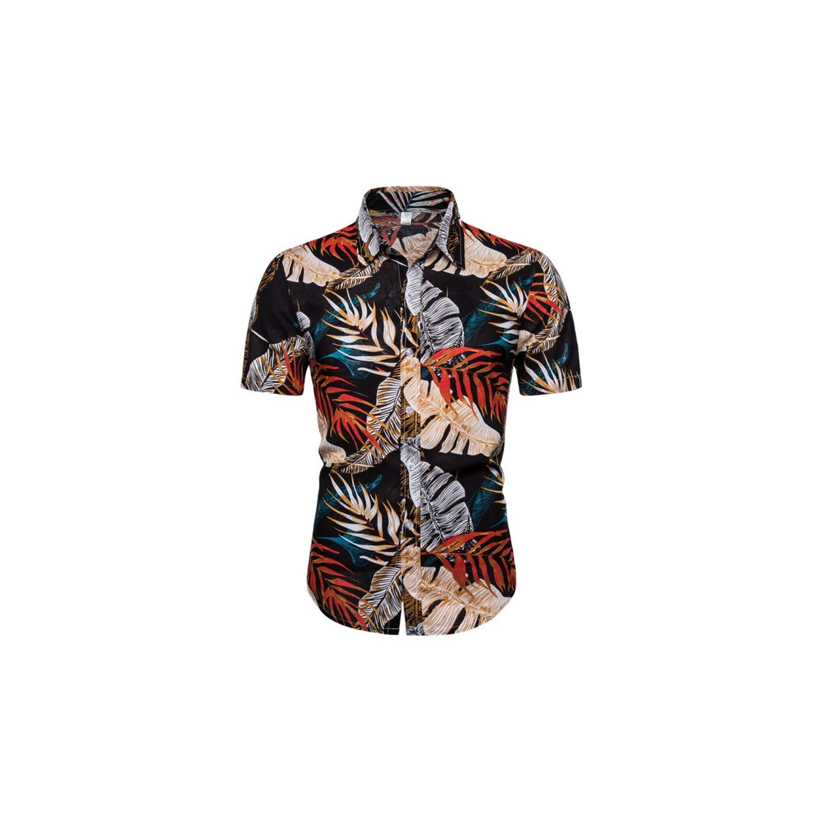 ZWENDEZWENDE Men's short sleeves Beach Shirts Men Short-sleeved Casual Blouse Seaside Vacation Clothes Loose Floral Tops (Size : XL)