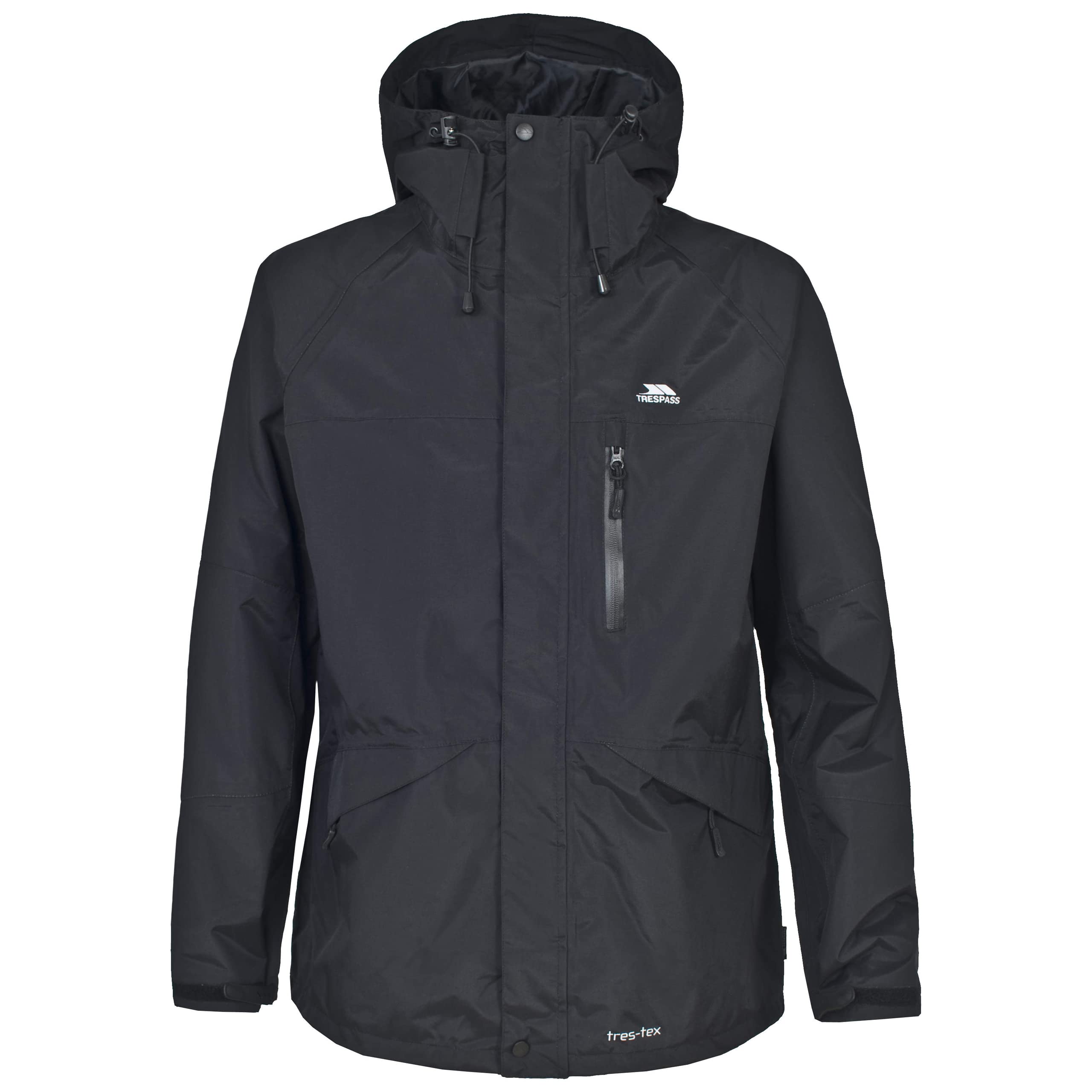 Trespass Mens Waterproof Windproof Jacket Corvo Black in Size - S