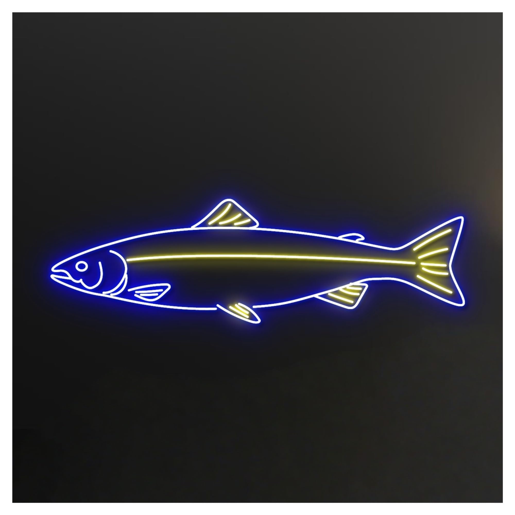 RONGCH Hanging Art Neon Signs Fish Neon Sign, Suitable for Restaurant Shop Store Wall Decor with Brightness Adjustable 50cm(C)