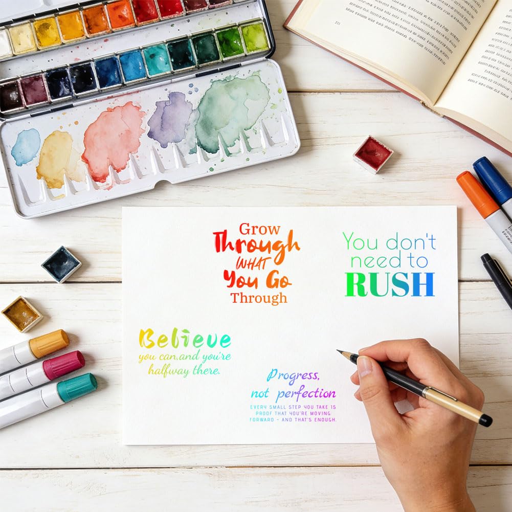 Timbri trasparenti in silicone con motivo a frasi ispiratrici, timbro sigillo trasparente per fai da te, scrapbooking e creazione di biglietti, decorazioni artigianali con carta, 16 x 10,9