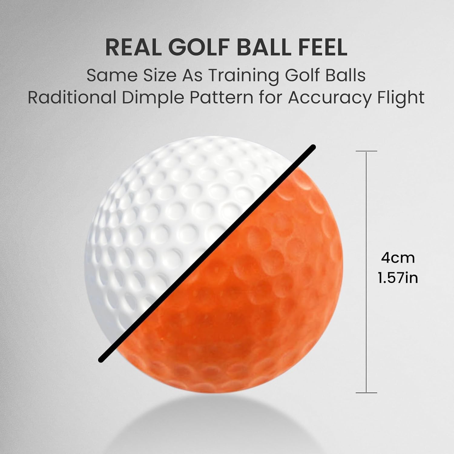 FINGER TEN Golf Practice Balls with Bucket Value 50 Pack, Soft Foam with Limited Flight for Safe Practice, Orange Yellow Pink Bright Colors for Indoor Outdoor Backyard Pool Use