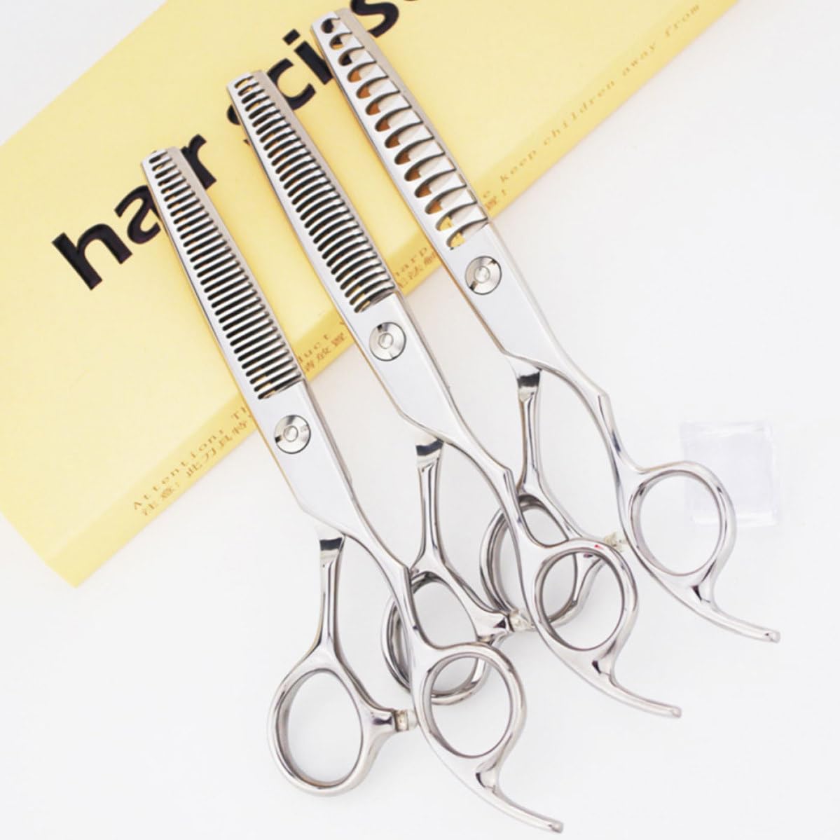 3 Piezas Tijeras para Cabello Rectas de Acero Inoxidable