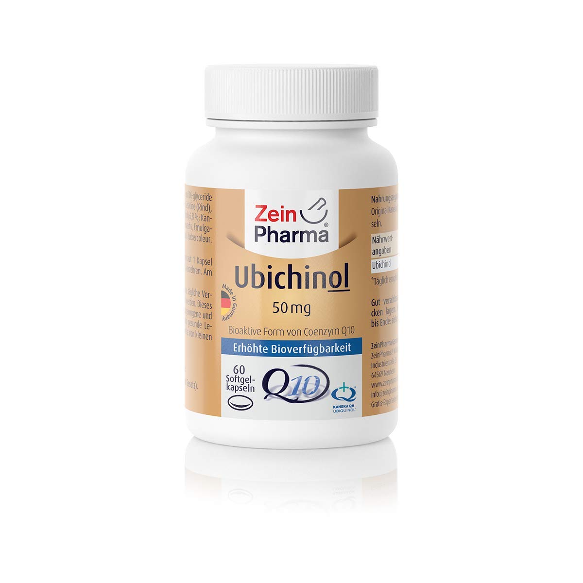 Zein Pharma Ubichinol Capsules 50 mg, 60 Capsules, 1 Pack (1 x 43 g)