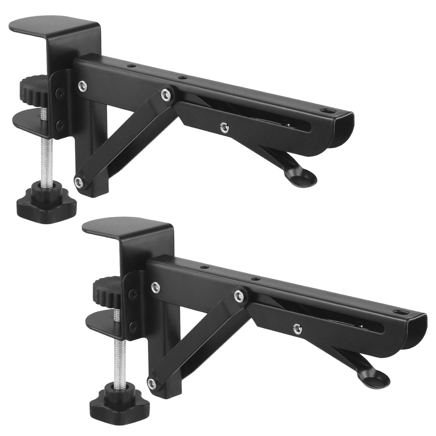 QWORK® 2 Piezas Bandeja Extraible Teclado, Soporte de Extensión de Escritorio con Clip de Montaje en Mesa - para Escritorio de 1 a 5 cm de Grosor